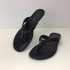 Marc Fisher Black Thong Sandals, 7 1/2M